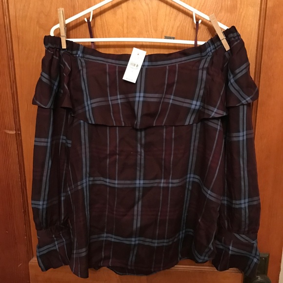 NWT Loft Ruffle Off-Shoulder Top - Picture 2 of 2